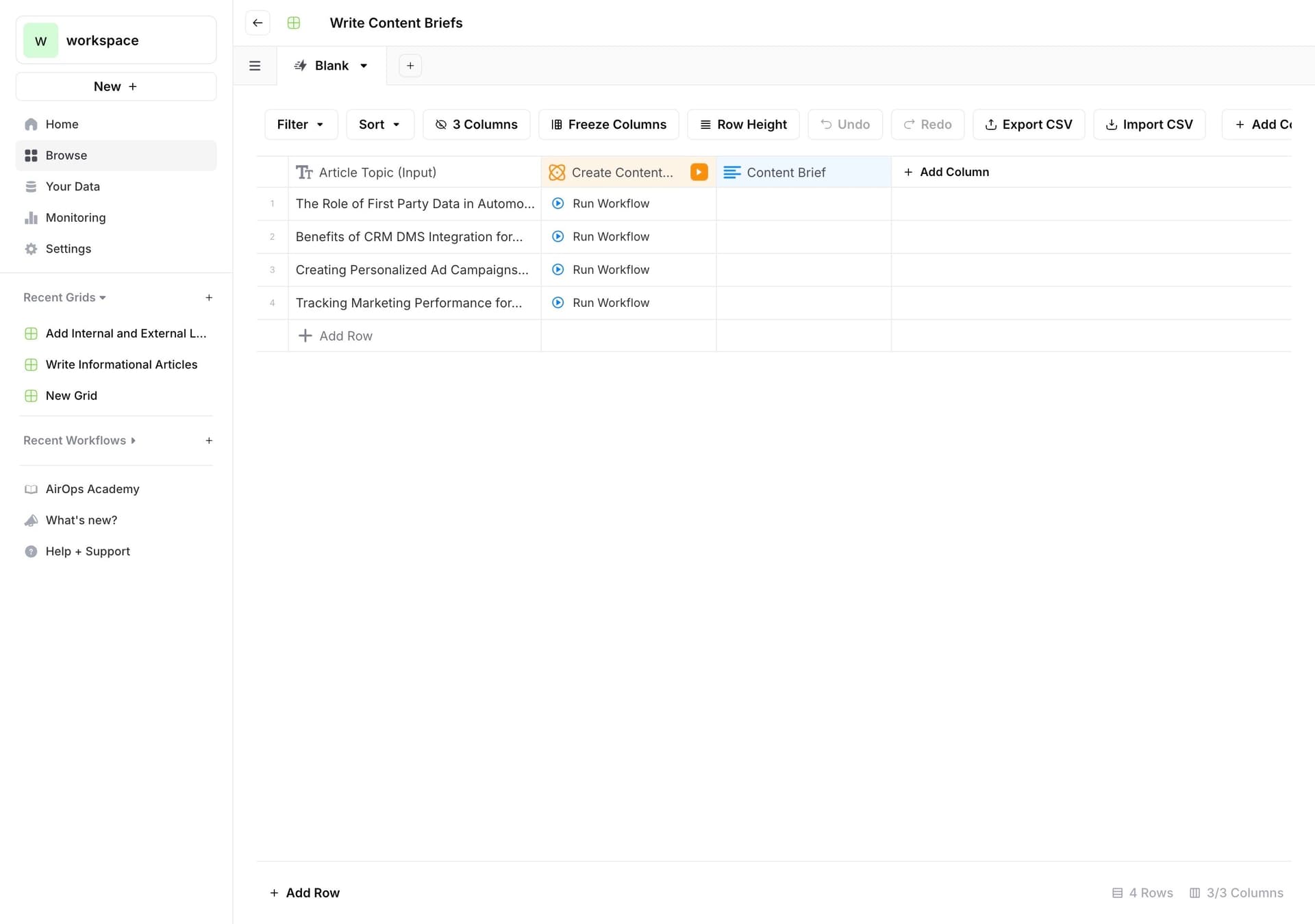 AirOps Built-in Batch Runs